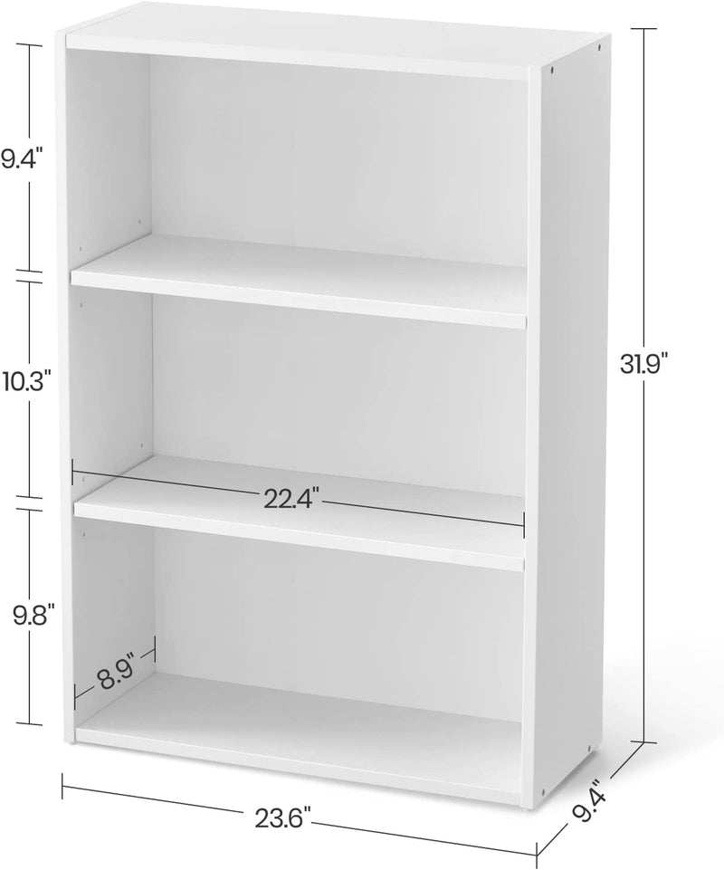 Vasagle 3 Tier Bookcase 24 x 60 x 81 cm - White