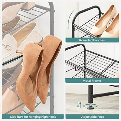 2-Tier Stackable Modular Shoe Rack - Black