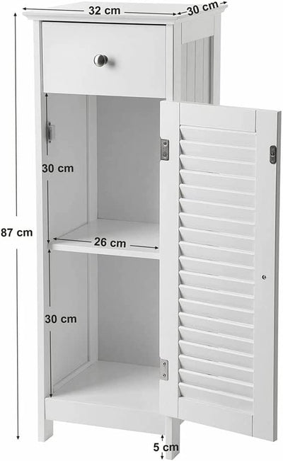 Vasagle Maisie Bathroom Floor Storage Cabinet - White