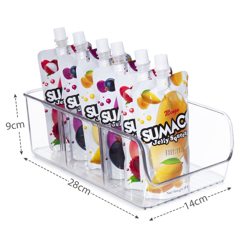 Pantry Storage Bins with Dividers (Set of 2)