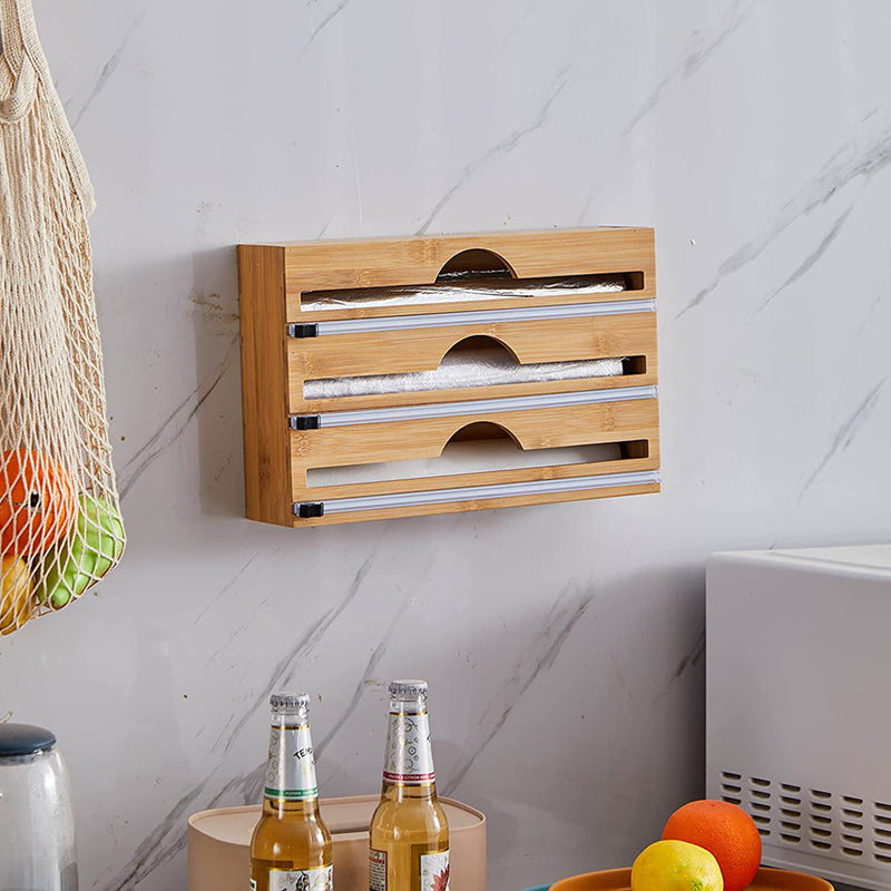 Bamboo Food Wrap Dispenser