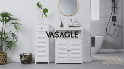 Vasagle Maisie Bathroom Floor Storage Cabinet - White