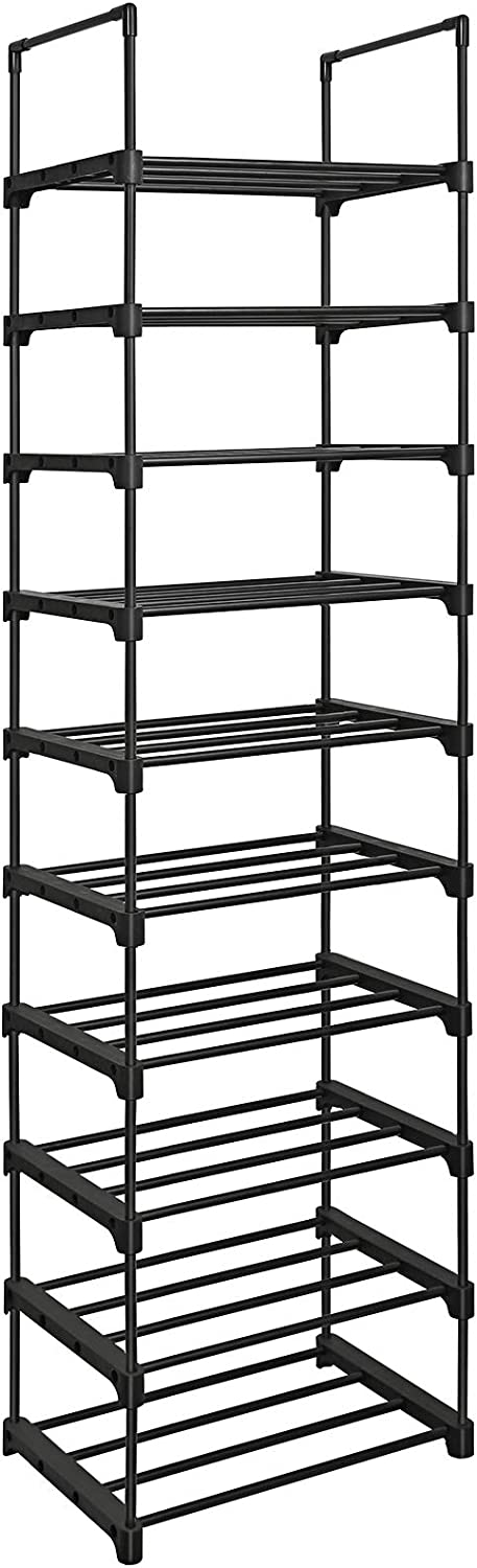 10-Tier Metal Shoe Storage Organiser - Black