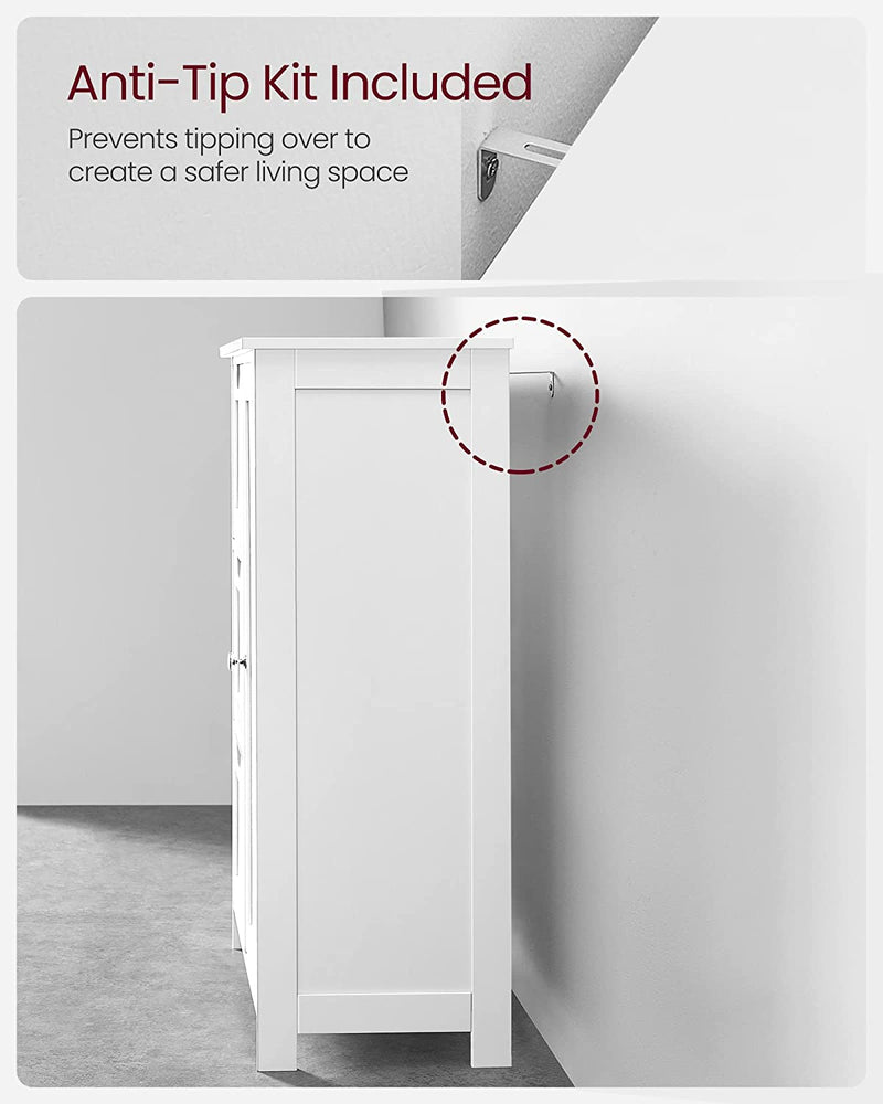 Vasagle Maisie Bathroom Floor Freestanding Storage Cabinet - White