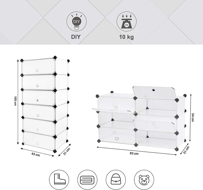 Modular Storage Shoe Rack (Set of 6)