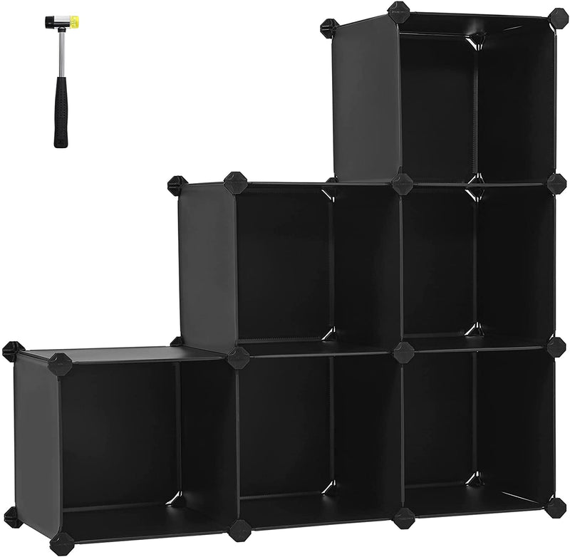 Modular Storage Shelves Black (Set of 6)