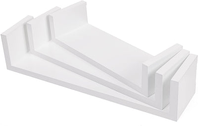 Floating Wall Shelves Storage Shelving White (Set of 3)
