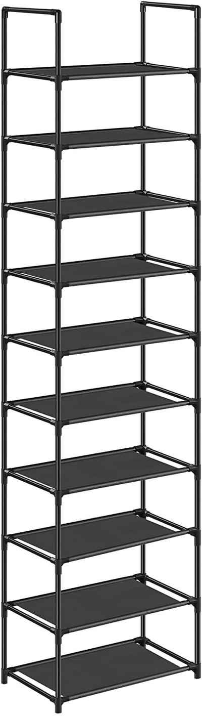 10-Tier Shoe Shelf Storage Organiser Black