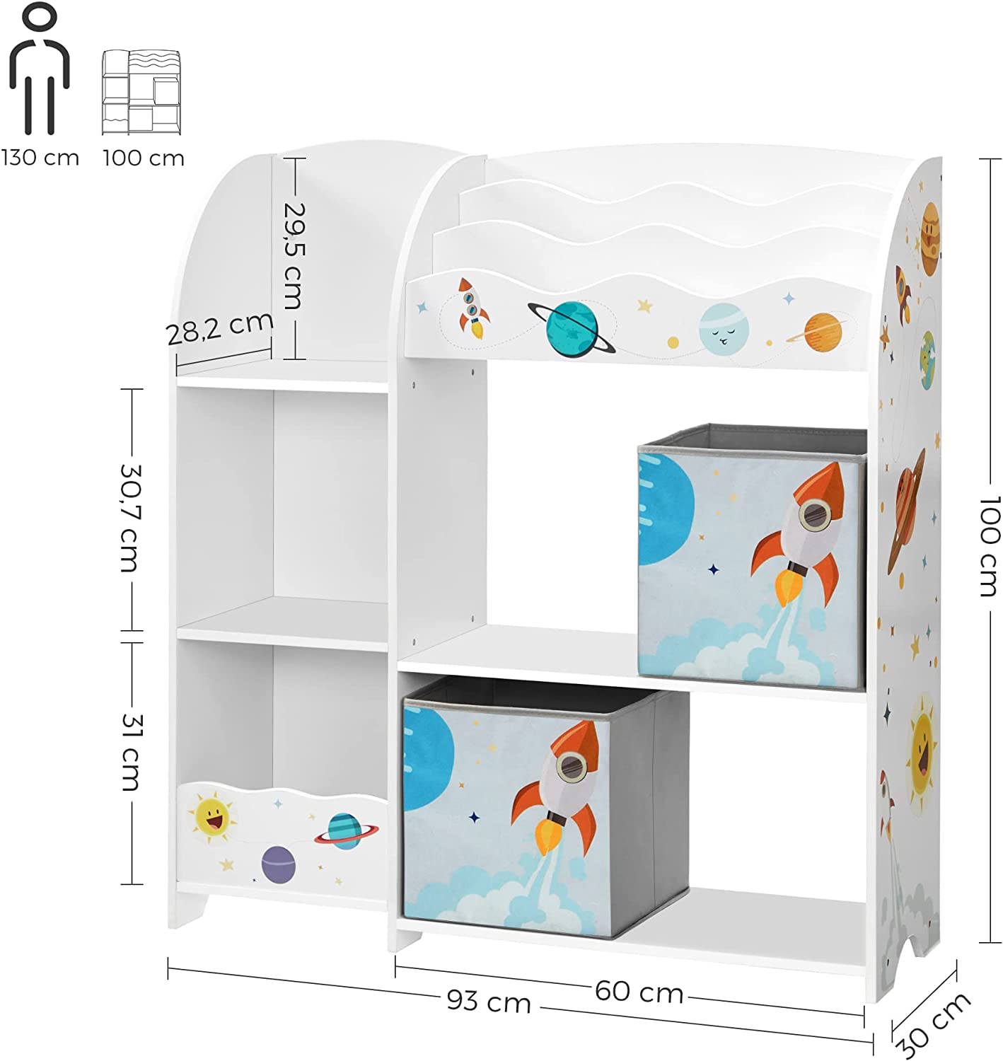Kids Storage Bookshelf Multi-Functional Storage Unit – Space General