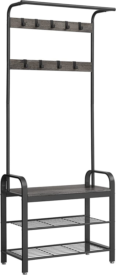 Vasagle Cambrie Hallway Storage Coat Rack - Grey & Black