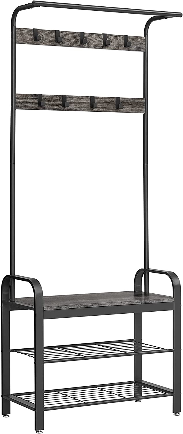 Vasagle Cambrie Hallway Storage Coat Rack - Grey & Black