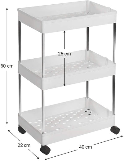 3-Tier Rolling Kitchen Storage Trolley