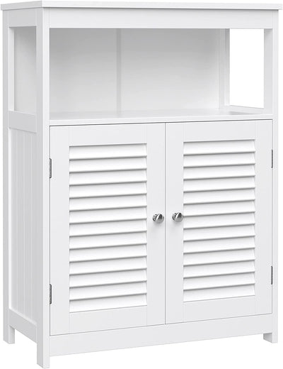 Vasagle Maisie Bathroom Floor Cabinet With Double Shutter Doors - White