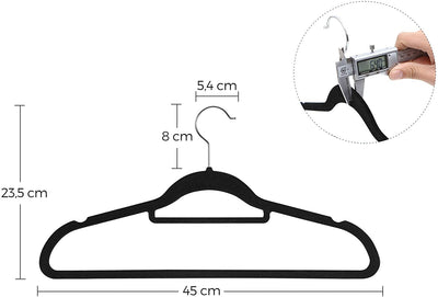 Velvet Coat Hangers Black (Set of 50)