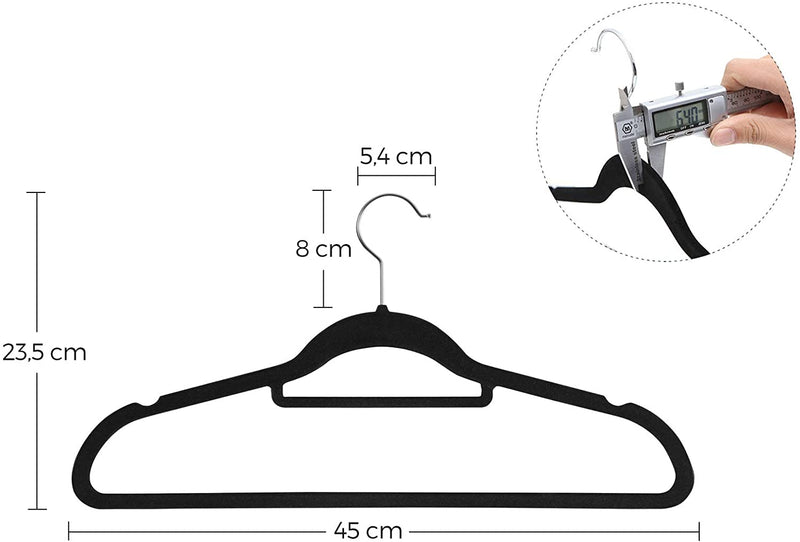 Velvet Coat Hangers Black (Set of 50)