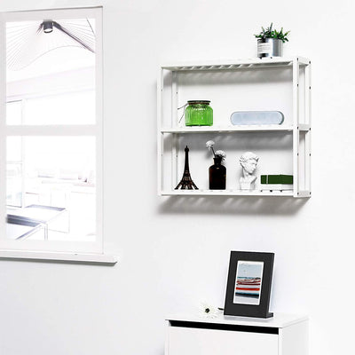 3 Tier Storage Bamboo Shelf - White