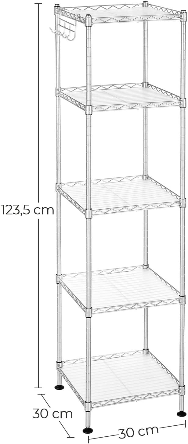 Powder Coated Steel Modular Storage Rack- Silver
