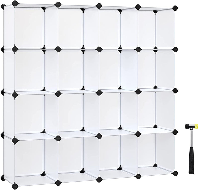 Modular Storage Shelves White (Set of 16)