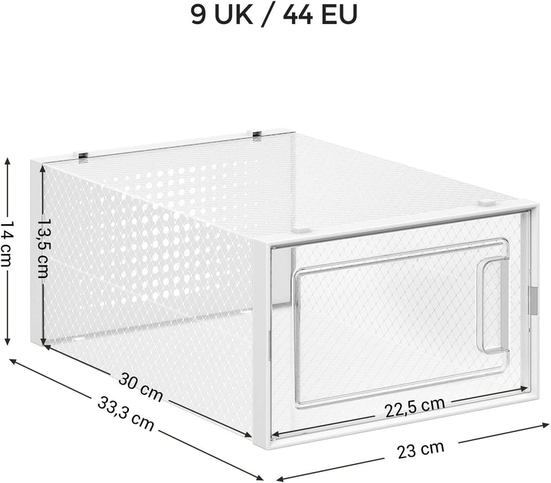 Large Drop-Front Shoe Box Fit up to UK Size 10.5 (Set of 18)