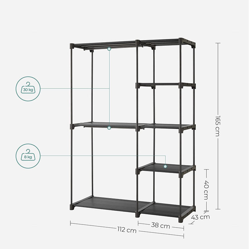 Freestanding 5 Shelves Portable Wardrobe