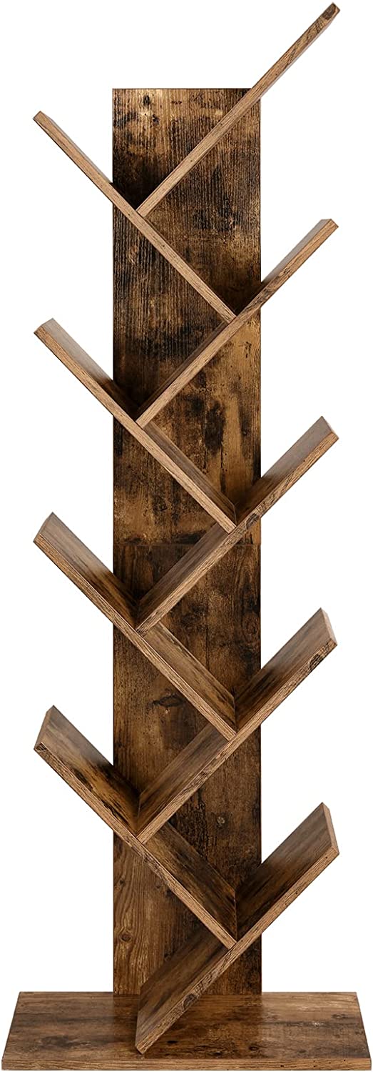 Vasagle 8 Tier Floor Standing Tree Bookshelf - Brown