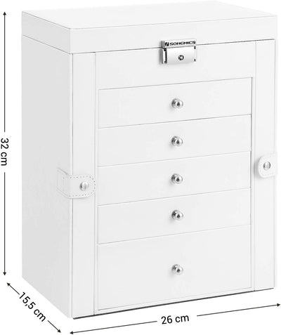 6-Tier Large Jewellery Box - White