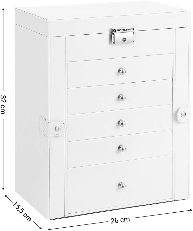 6-Tier Large Jewellery Box - White