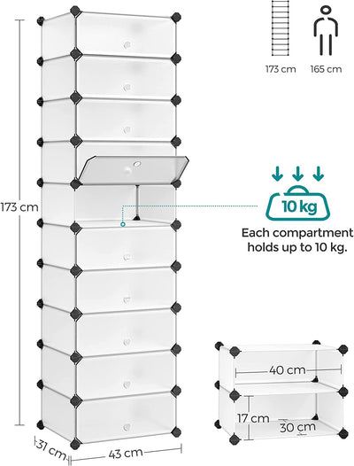 Modular Interlocking Shoe Rack (Set of 10)