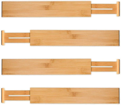 Expandable Adjustable Bamboo Drawer Dividers Small (Set of 4)