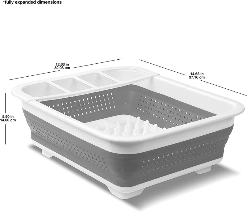 Madesmart Small Collapsible Dish Rack 36.8 x 31.5 x 5.8cm White