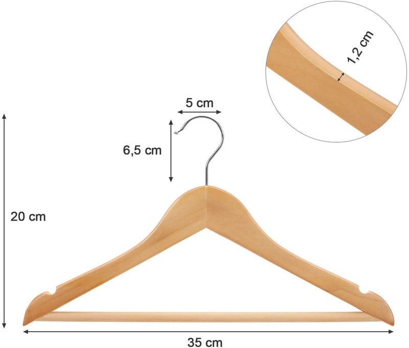 Kids Wooden Coat Hangers Natural (Set of 20)