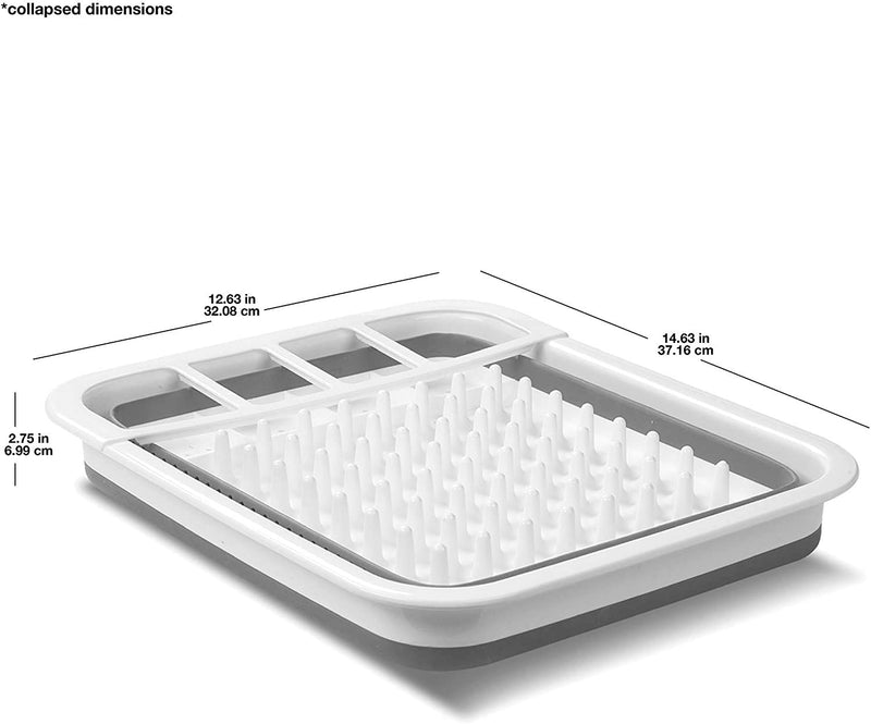 Madesmart Small Collapsible Dish Rack 36.8 x 31.5 x 5.8cm White
