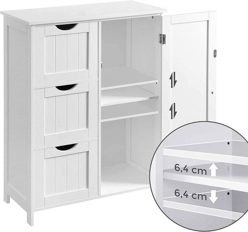 Vasagle Maisie Bathroom Floor Freestanding Storage Cabinet - White
