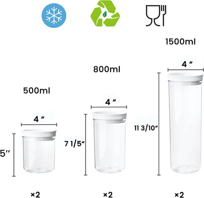 Food Storage Containers With Airtight Lids (Set of 6)