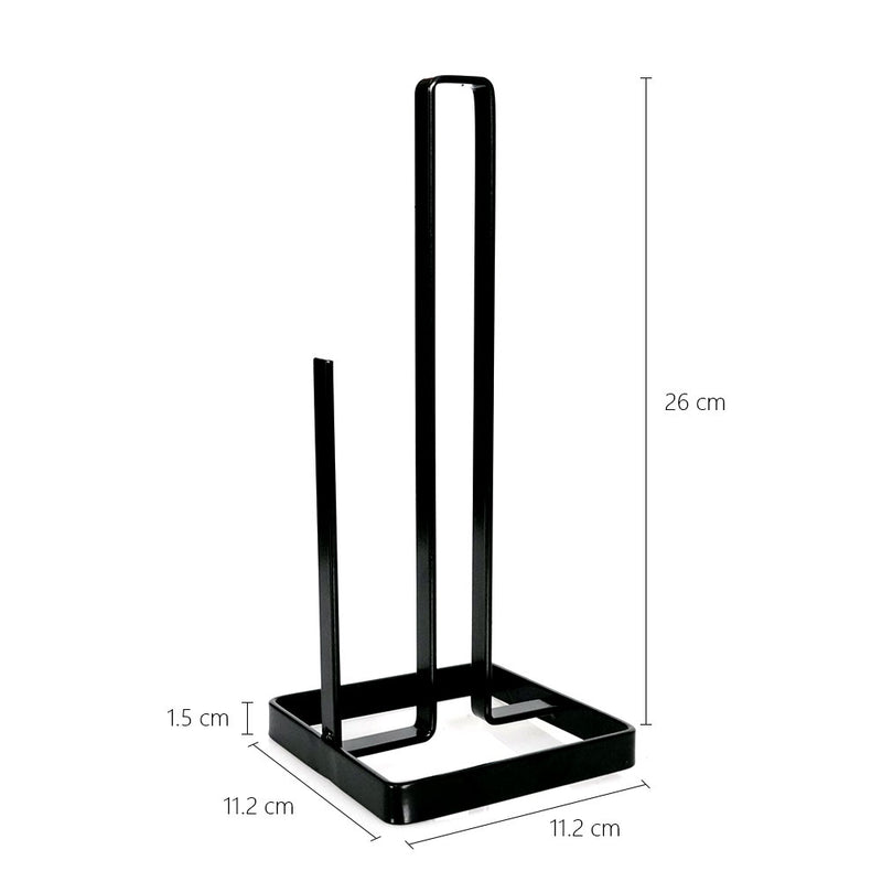 Kitchen Paper Towel Holder With Base - Black