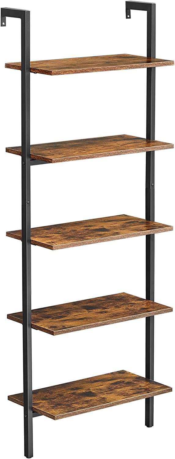 Vasagle 5-Tier Bookshelf Ladder Shelf - Brown