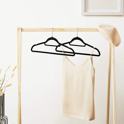 Velvet Coat Hangers Black (Set of 50)