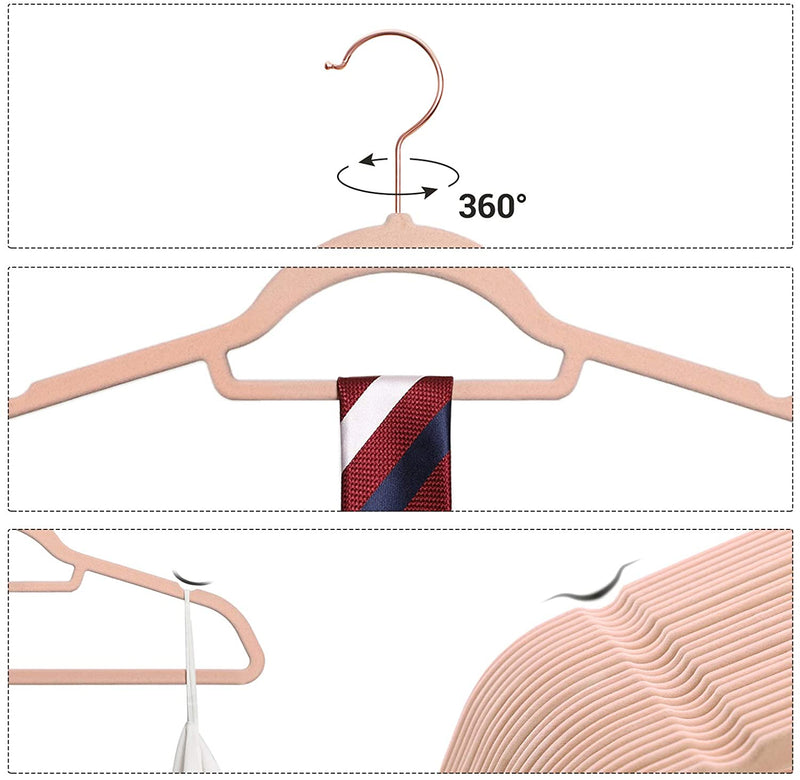 Velvet Coat Hangers Pink (Set of 50)