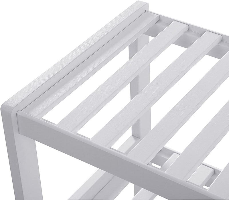 3-Tier Bamboo Shoe Rack - White