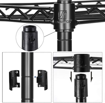 Powder Coated Steel Modular Storage Rack- Black