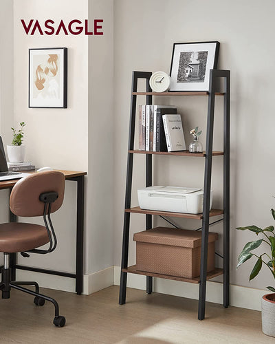 Vasagle Mariah 4 Tier Ladder Bookshelf  - Hazelnut Brown