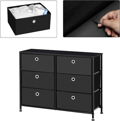 Elio Chest of 6 Drawers - Black