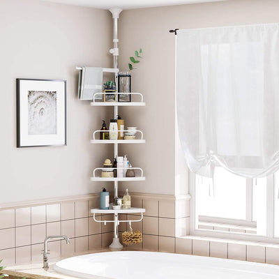 Bathroom Shower Corner Shelf Adjustable Caddy With Chrome Finish