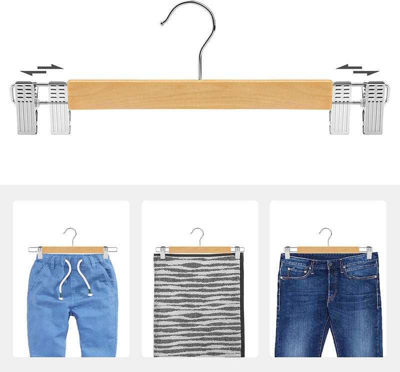 Solid Wood Pant Skirt Hangers (Set of 12)