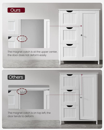 Vasagle Maisie Bathroom Floor Freestanding Storage Cabinet - White