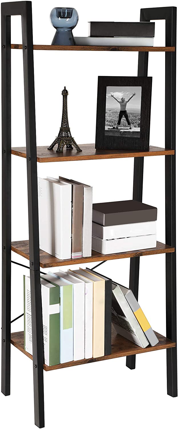 Vasagle Mariah 4 Tier Ladder Bookshelf  - Rustic Brown