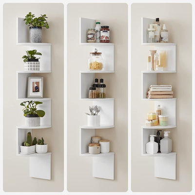 Vasagle 5-tier Floating Wall Book Shelf - White