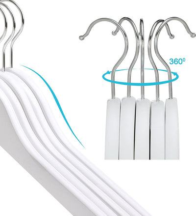 Kids Wooden Coat Hangers White (Set of 20)