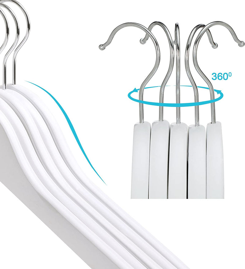 Kids Wooden Coat Hangers White (Set of 20)