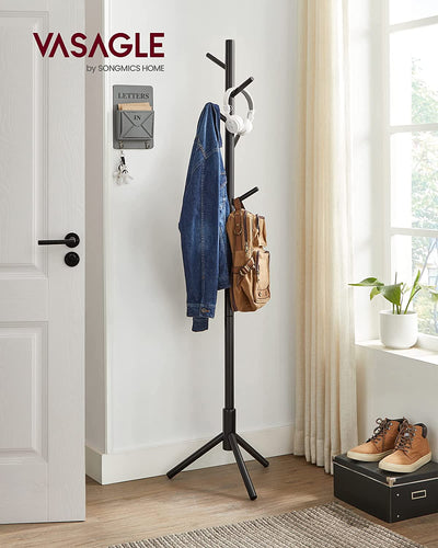 Vasagle Free Standing Solid Wood Coat Rack - Black